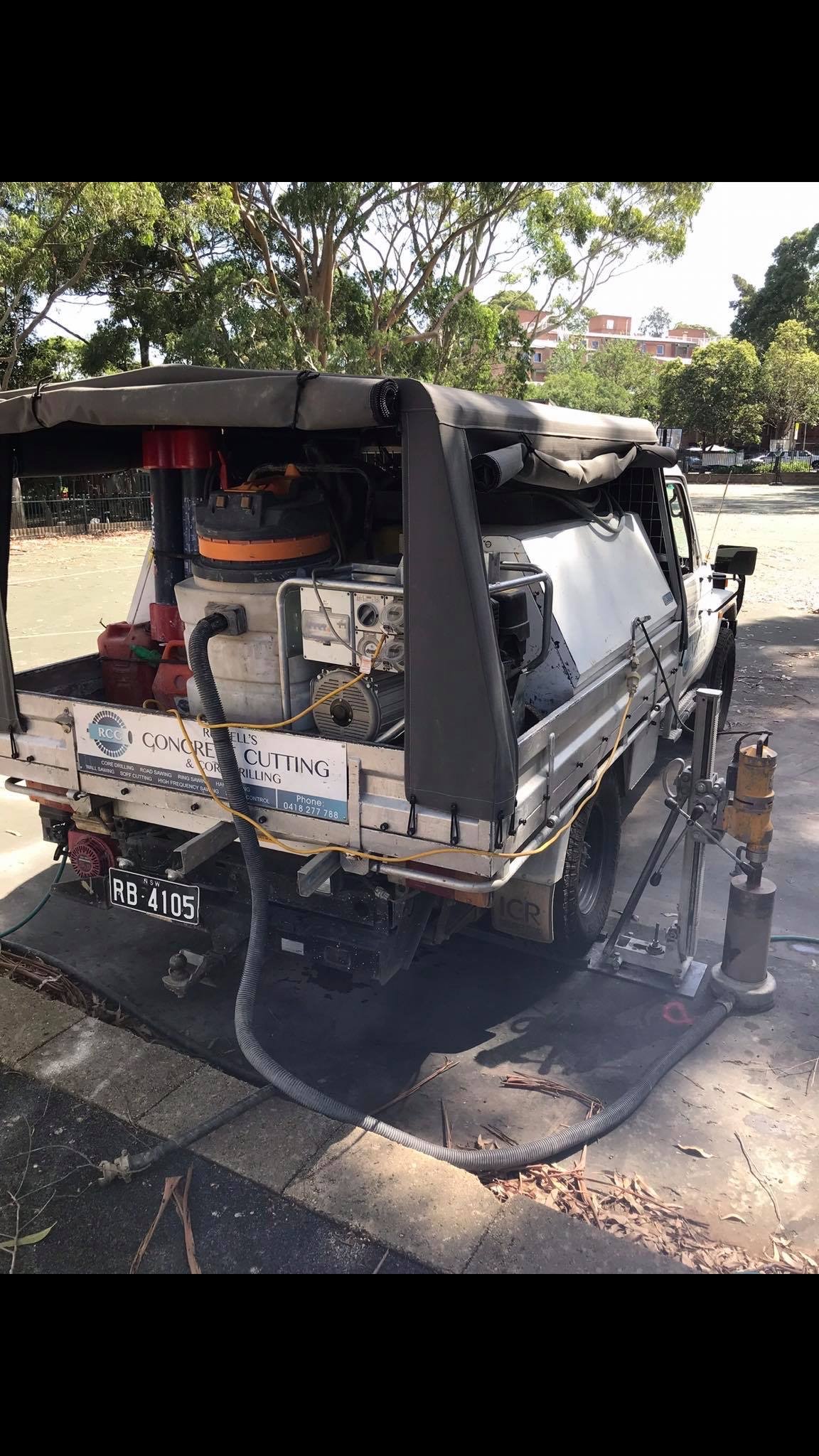 Russells Concrete Cutting professional service vehicle and equipment